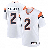 Men's Denver Broncos #2 Pat Surtain II White 2024 Game Stitched Jersey Dzhi,baseball caps,new era cap wholesale,wholesale hats